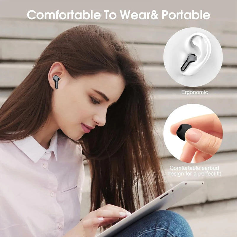 Wireless Bluetooth Earbuds With ENC Mic & LED Display