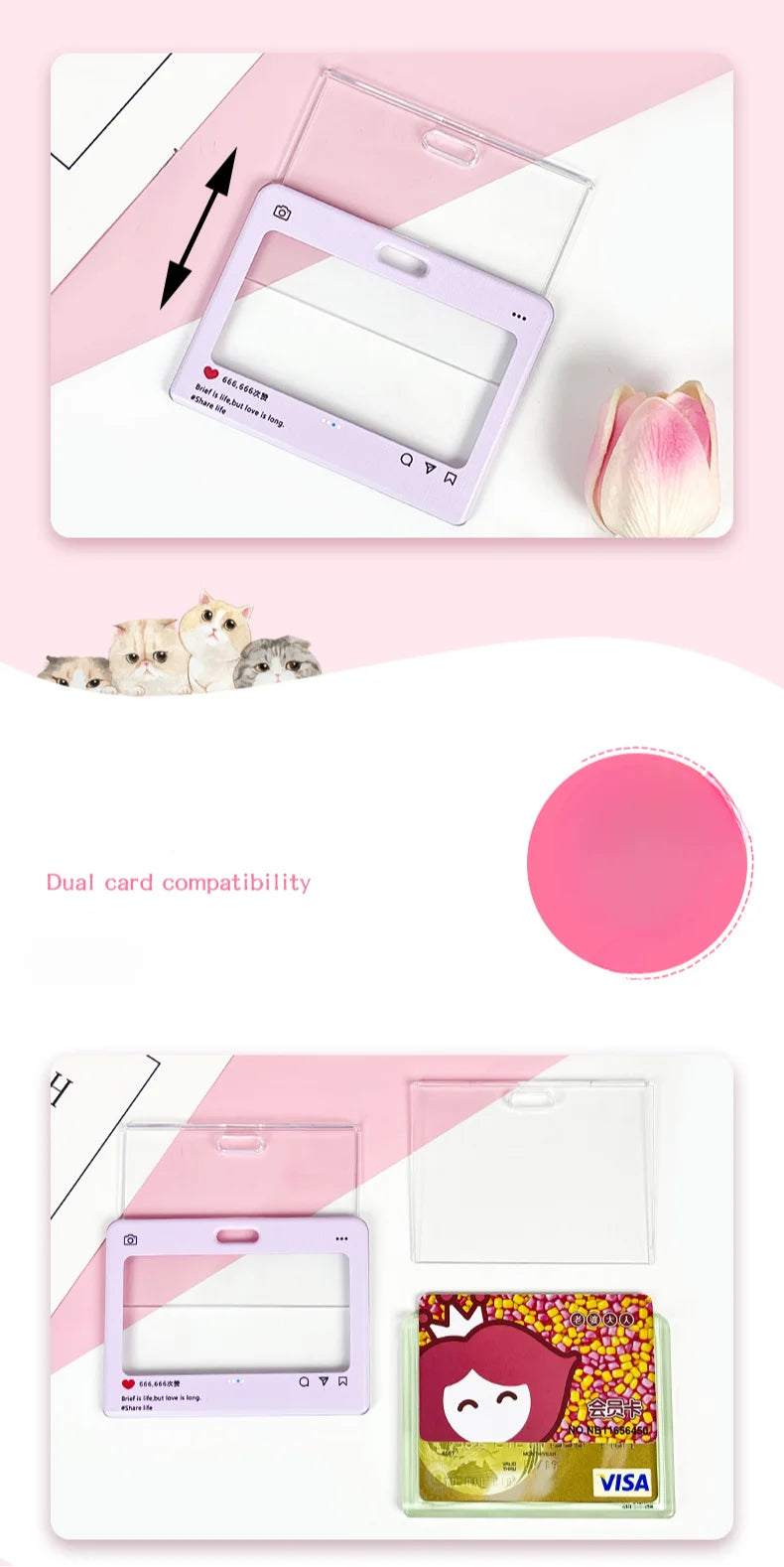 Cute dialog box transparent card cover student cartoon slider card pack game card ID card set pendant anti-lost