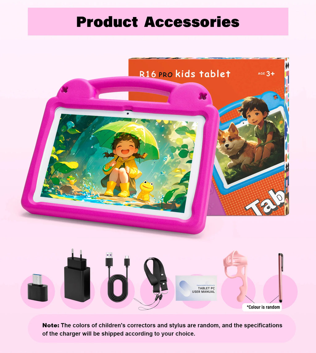 Kids Tablet Android 15 Tablet 10.1inch for Kids with Protective Case Octa-Core 8GB 64GB 1TB Expand Dual Camera Parental Control