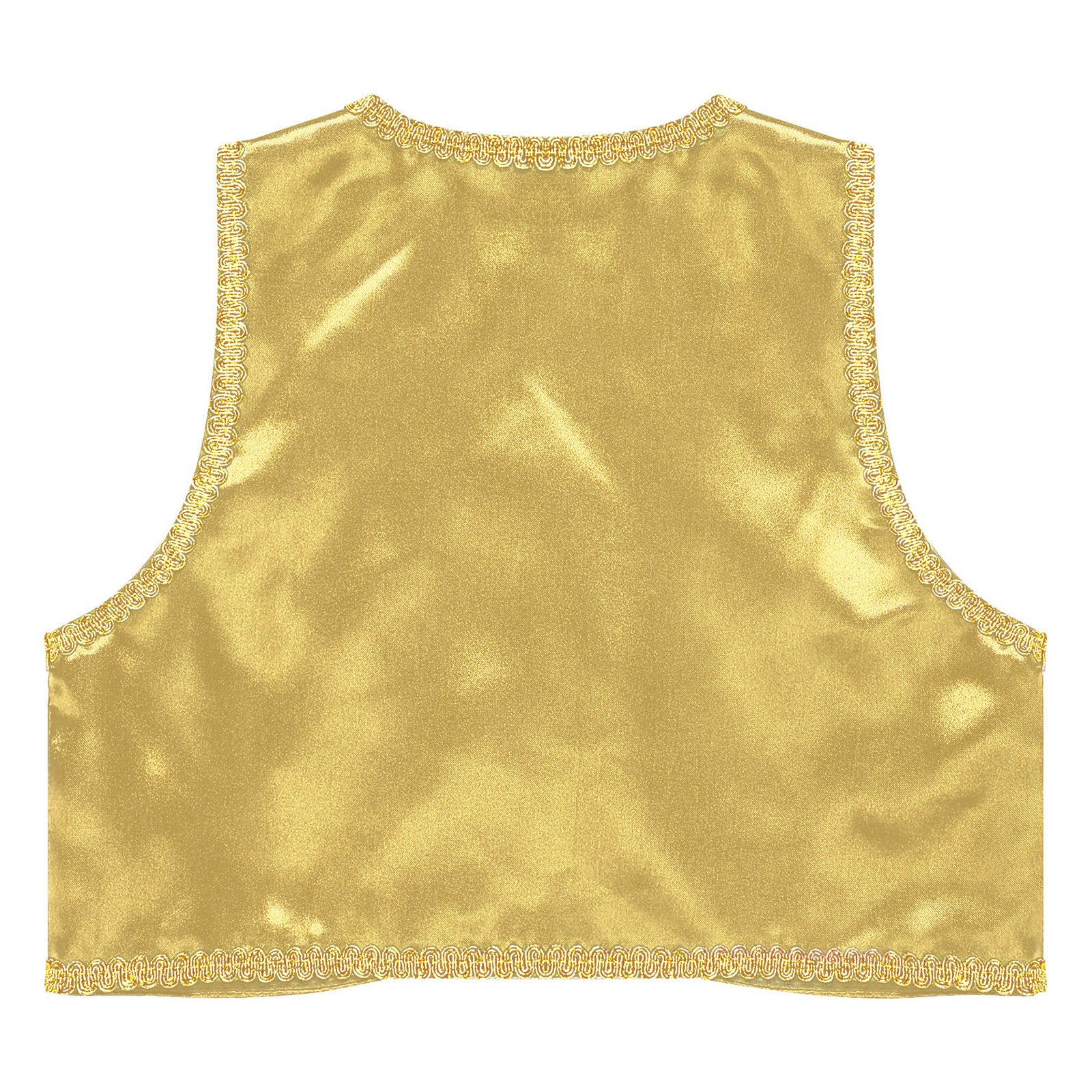 Children Boys Arabian Prince Costume Genies Vest Open Front Golden Genies Waistcoat for Party Halloween Cosplay Fancy Dress Up