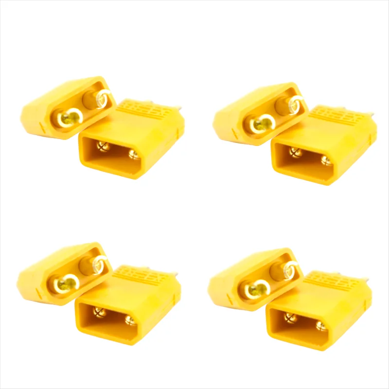 60pcs XT30 Male/Female Bullet Connector Pairs for RC Lipo Battery Motor 15A/30A 18AWG Yellow Plug for Quadcopter FPV Drone