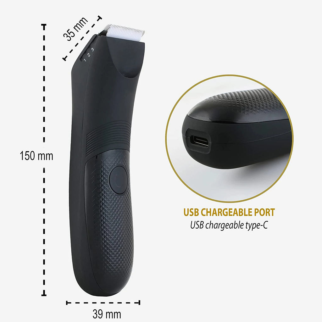 Beard trimmers Body Hair Trimmer USB Rechargeable Safe Waterproof Ceramic Blade Head Clipper with Light Arm Waist Electric Groin