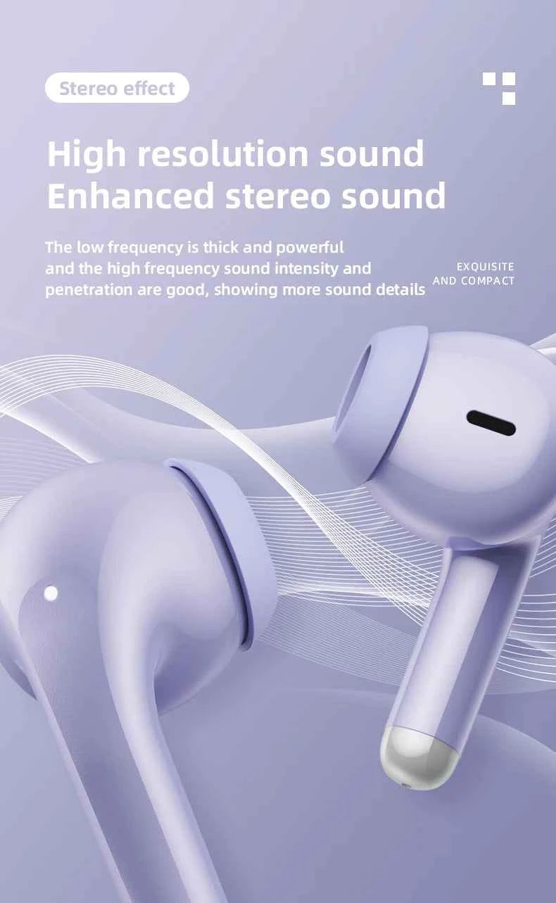 New Lenovo LP40 Pro Bluetooth V5.3 Earphones Punchy Bass Sound Headset Full Compatible Low Latency Game Sports Music Headphones