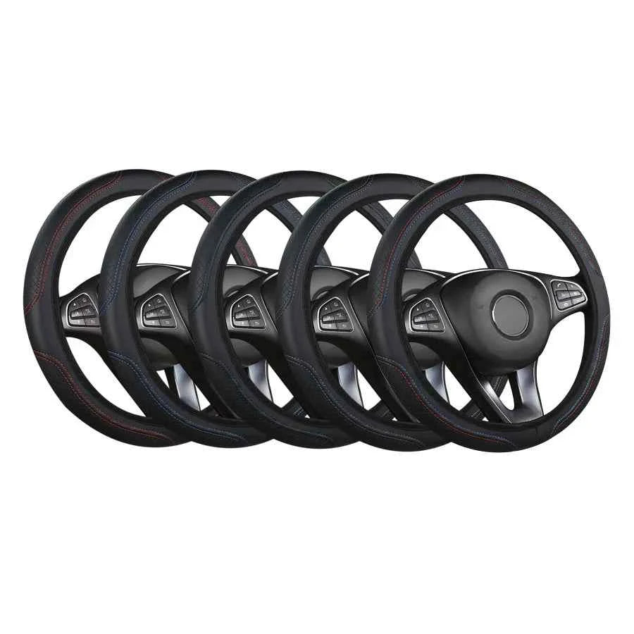 The car steering wheel cover has no inner ring Steering Wheel Cover Anti Slip Breathable  Cover Universal Microfiber Leather