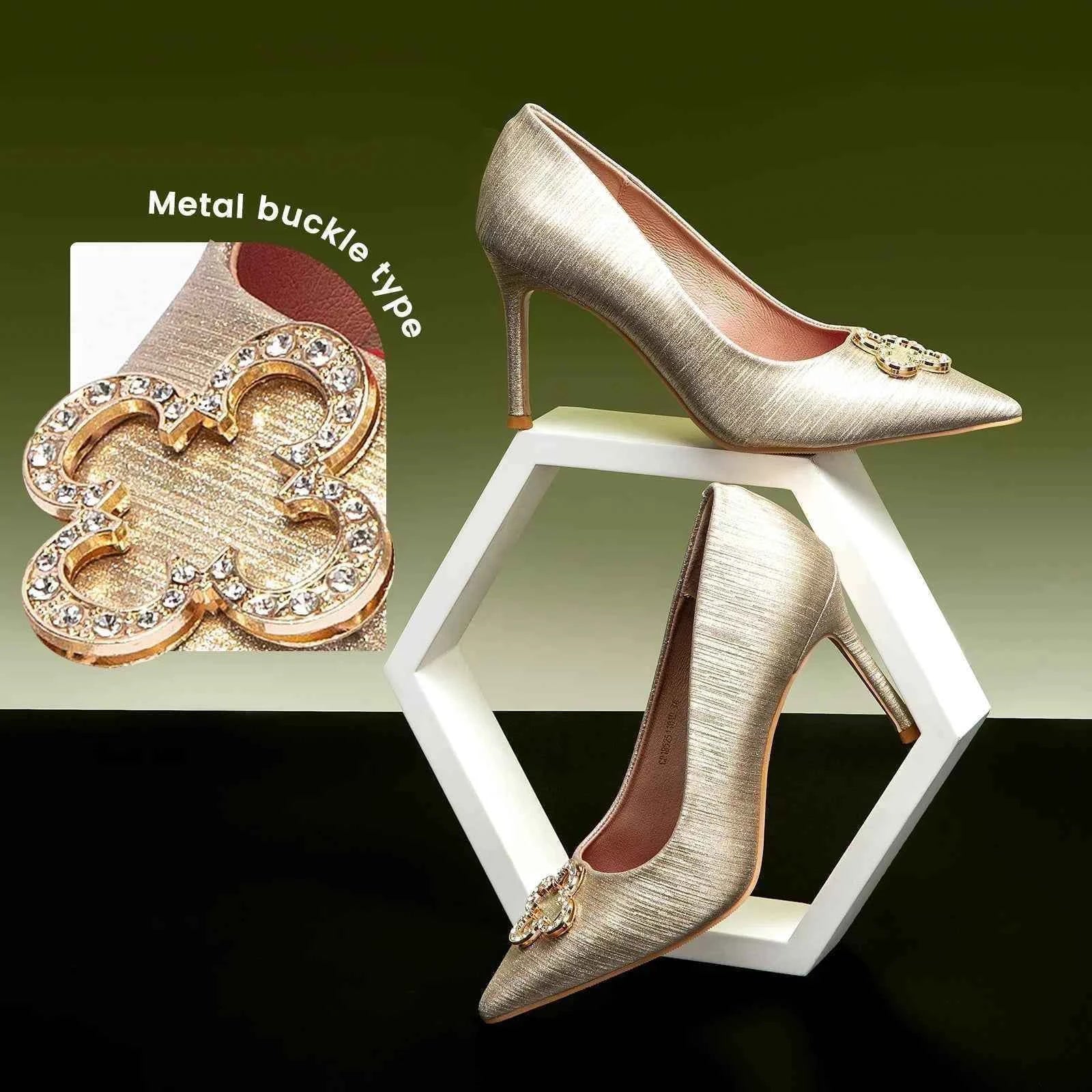 Fashion Classic Luxury Design Women's New High Heels Business Party Basic Metal Decorative High Heels