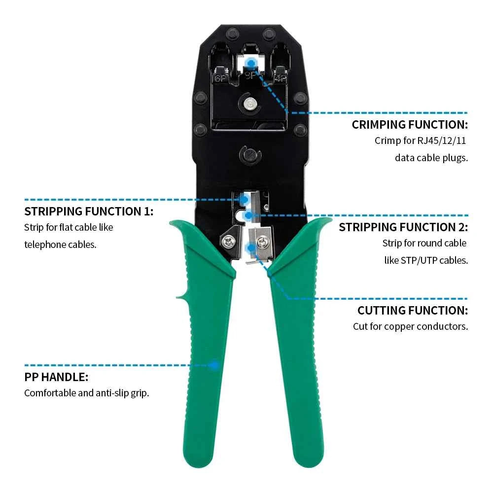 RJ45 RJ11 RJ12 Computer Network Repair Tool Kit STP/UTP LAN Cable Tester Wire Cutter Screwdriver Pliers Crimping Tool Set