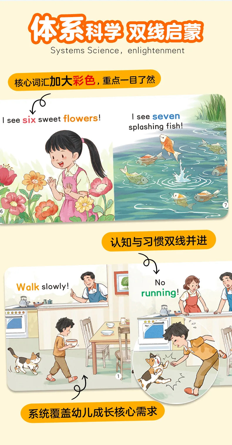 20 Books Kids English Picture Books, Audio Reading Early Education Picture Book, Zero Basis English Learning Books for Toddlers