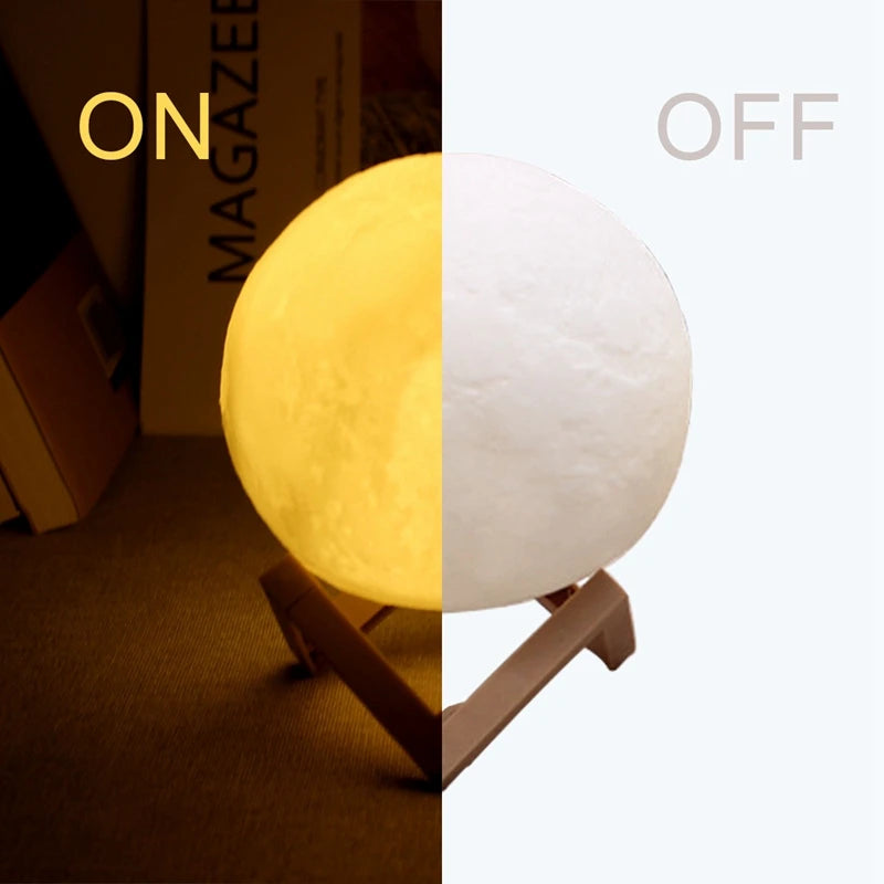 Moon Lamp LED Night Light With Stand For Kids Rooms