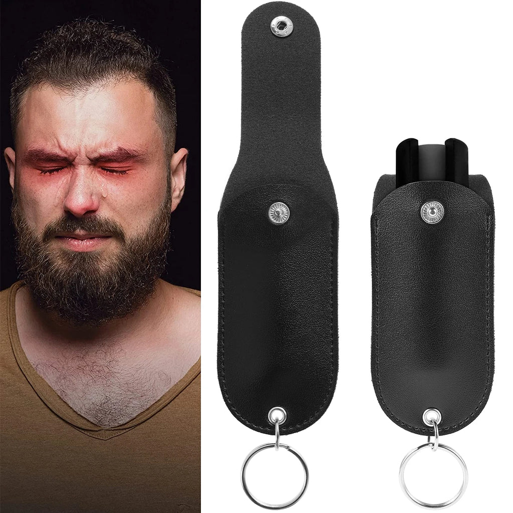 Pepper Spray Holster Mini Portable Pepper Spray Holder Self Defense Spray Leather Holder Keychain Journey Climbing Accessories