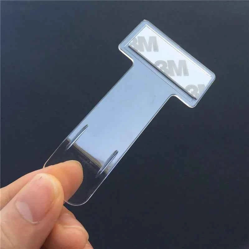 2pcs Transparent Car Vehicle Parking Ticket Receipt Permit Card Holder Clip Sticker Windscreen Plastic Universal Car Accessories