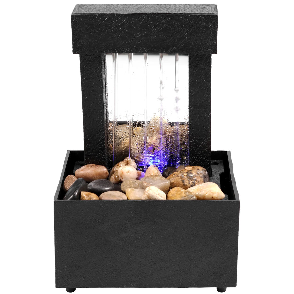 Tabletop Waterfall Home Decor Relaxation Meditation Desktop Fountain Lights Flowing Water Ornaments Mother's Day Festival Gifts