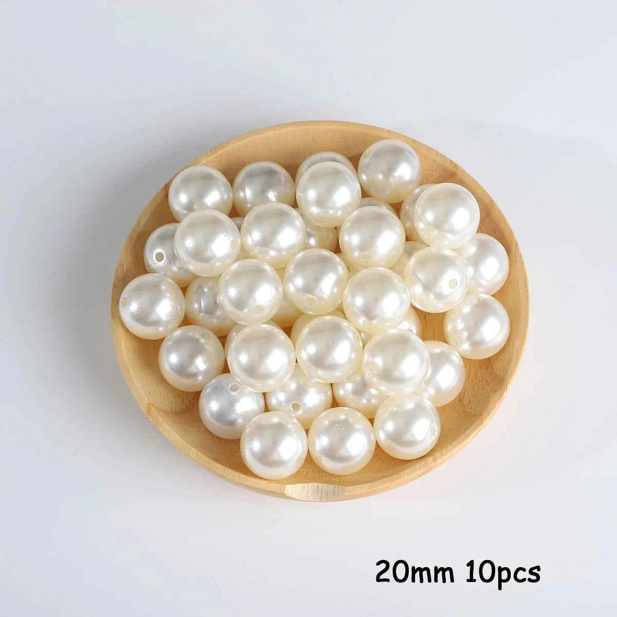3-20mm 10-1000pcs straight hole ABS imitation pearl beige white bracelet with round beads for DIY craft jewelry making products