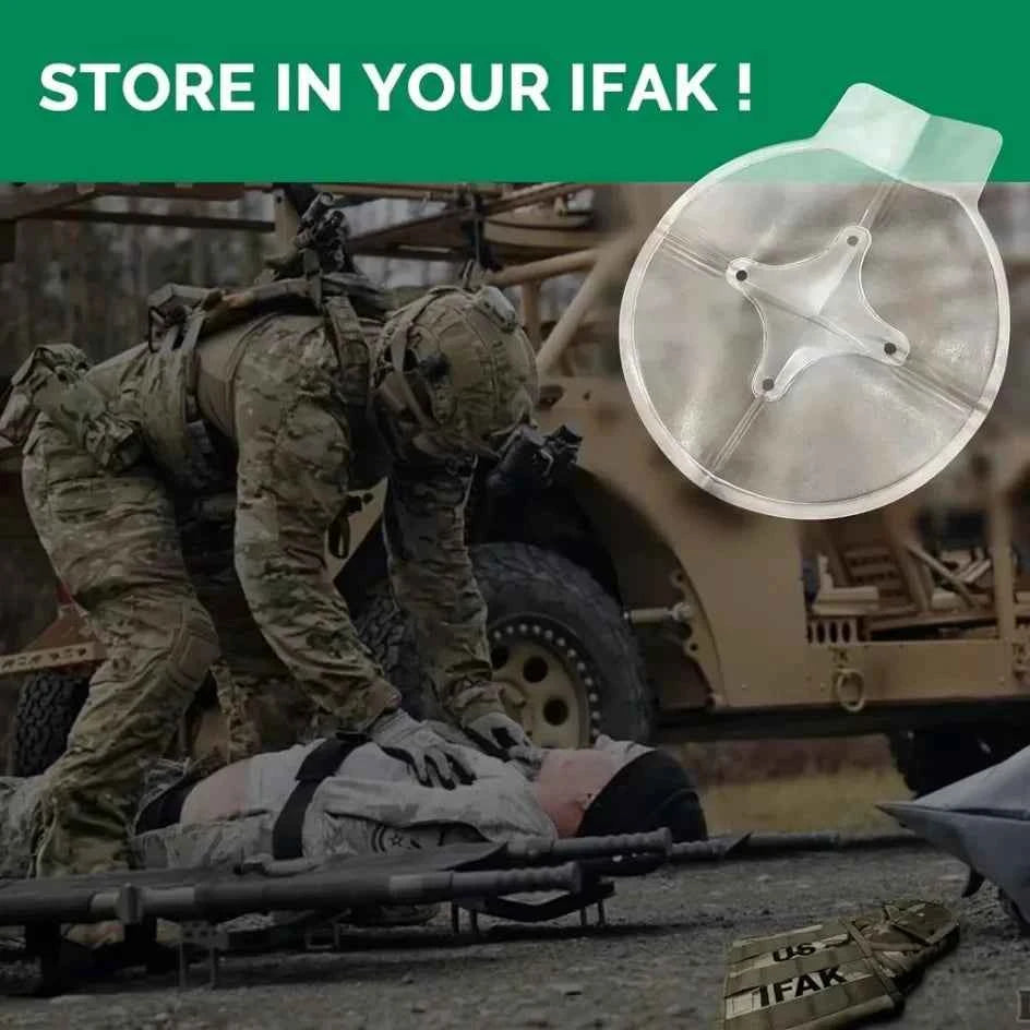 Chest Seal Wound Care for Emergency or Tactical Situations Advanced Adhesive Sterile Transparent Lightweight Vent Life-Saving