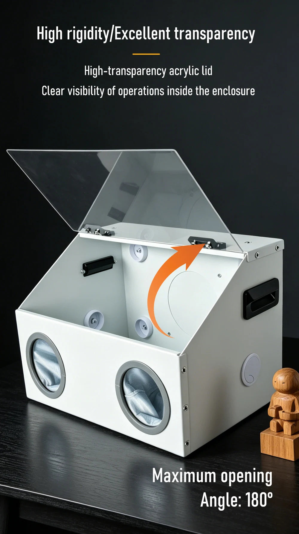 220V Grinding Dust Box Metal Structure Dust Box Ventilation Fan Dust Extraction Box for Craft Work Sanding Polishing