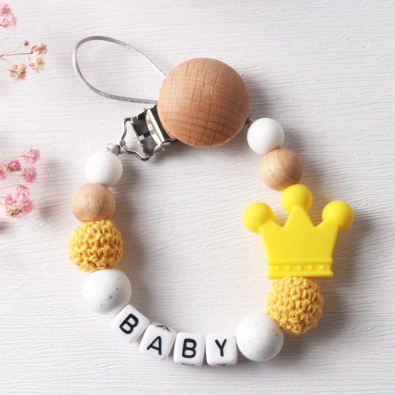 Baby Pacifier Clips Dummy Nipples Holder Clip Chain Silicone crown Newborn Teething Toy Accessories