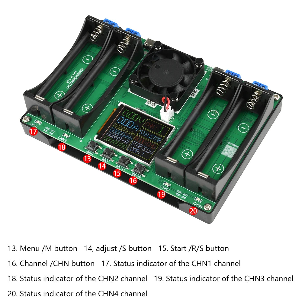 18650 Lithium Battery Capacity Tester MAh MWh Internal Resistance Tester Auto Charging and Discharging Module Power Detector