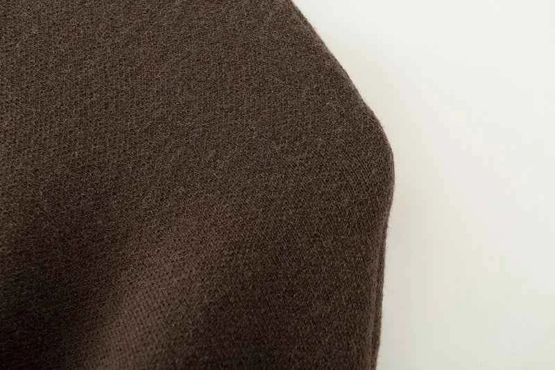 ETJ 2025 women's new fashion oversized loose version of the round neck cape sweater solid color bat sleeve sweater
