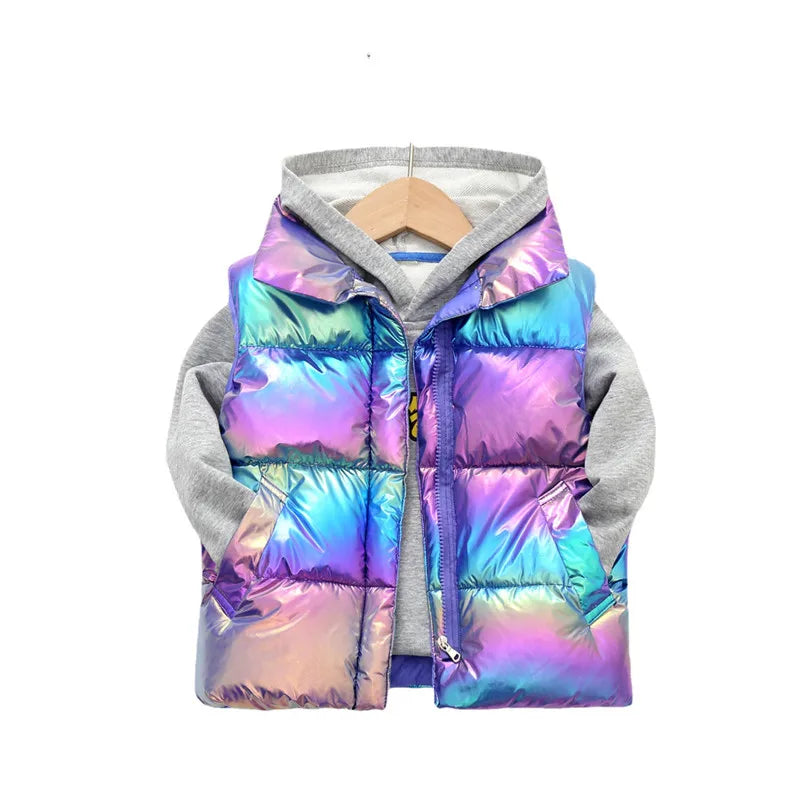 2023 Girls Down Vests 3-14 Years Old Children Clothing For Girls Boys Warm Outerwear Coat Autumn Fashion Teens Kids Jackets Vest
