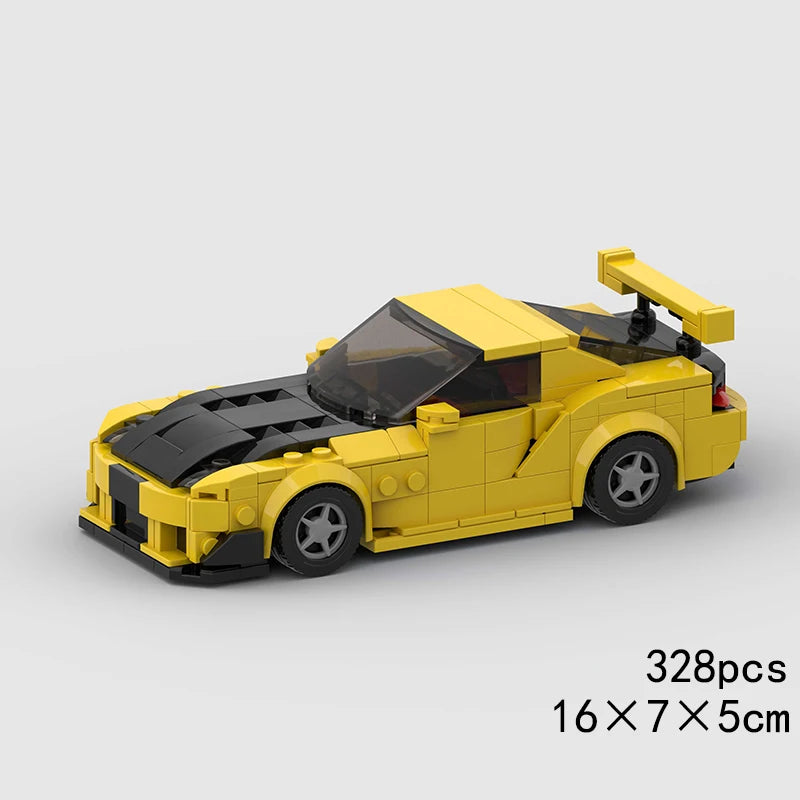 MOC Car Speed RX7 AE86 Chiron R8 Creative Racing Vehicle Model Building Block Super Race brick City Rally Sport Toy Technical