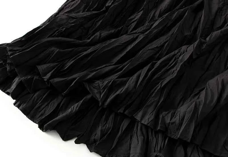 Light Luxury Irregular Slimming Pleated  A-line Skirt for Women High Waist Solid Color Loose Fashion Skirts Casual  Spring New