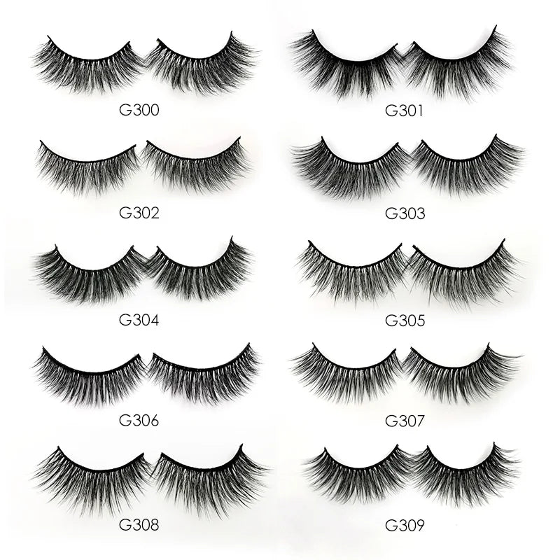 SHIDISHANGPIN 3 pairs 27 styles 3D Faux Mink Hair Soft False Eyelashes Fluffy Wispy Thick Fake Lash Handmade Eyelash Eye Makeup