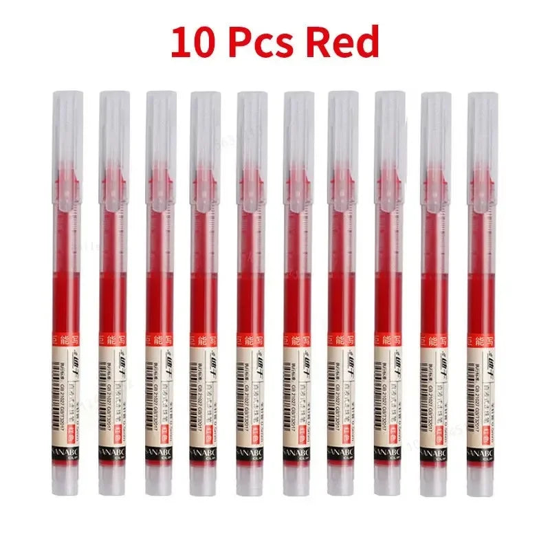 3-102Pcs/set High Quality Needle Type Gel Pens Straight Liquid Ballpoint Pen Kawaii Stationery School Office Supplies Writing