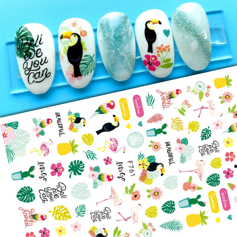 3D Dandelion Peach Blossom Maple Leaf Nail Sticker Nail Art Decoration Color Flower Nail Decal Nail Art Supplies Nail Parts