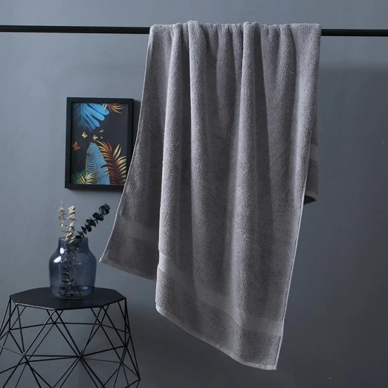 Grey Color 100% Cotton Bath Towel – Soft, Quick-Dry & Absorbent