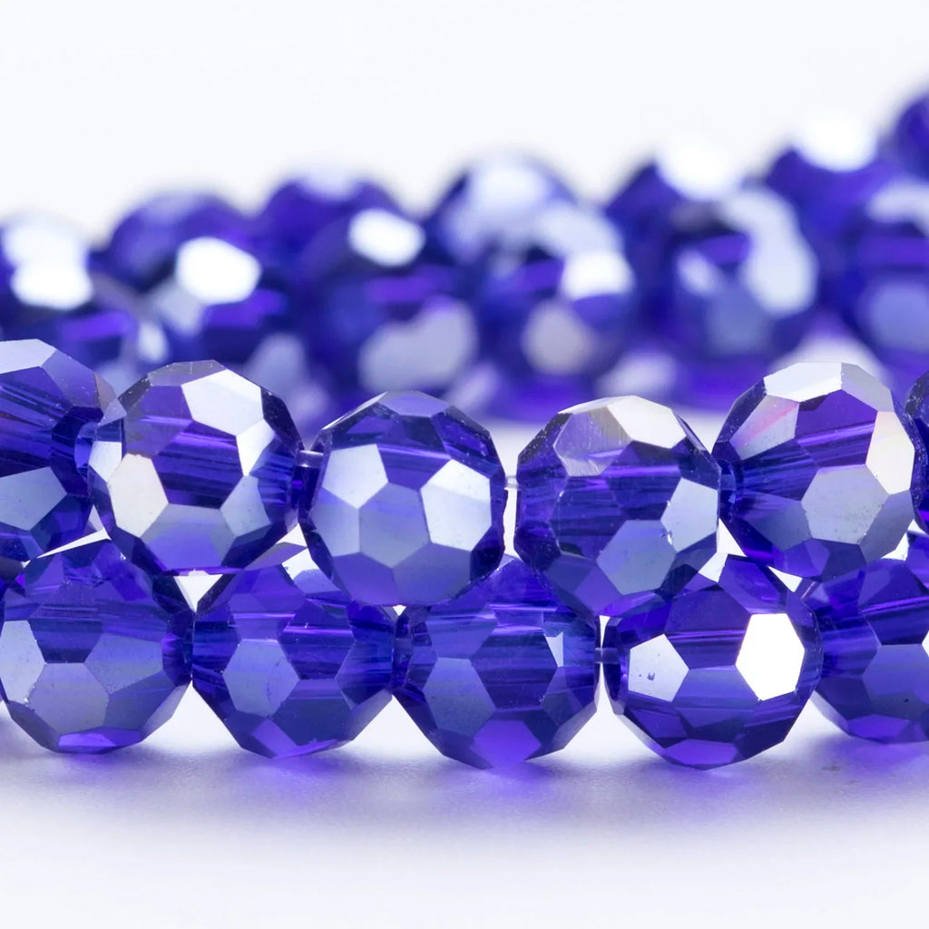 3 4 6 8mm Round Crystal Beads Faceted Colorful Glass Beads Loose Spacer Bead for Jewerly Making Needlework Bracelet Necklace DIY