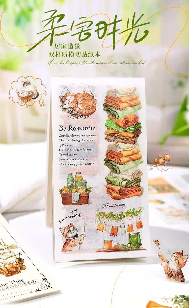 Homely Aesthetics 18 Exquisite Dual Material Die-Cut Stickers in 6 Home Decor Designs Soft  Time Series