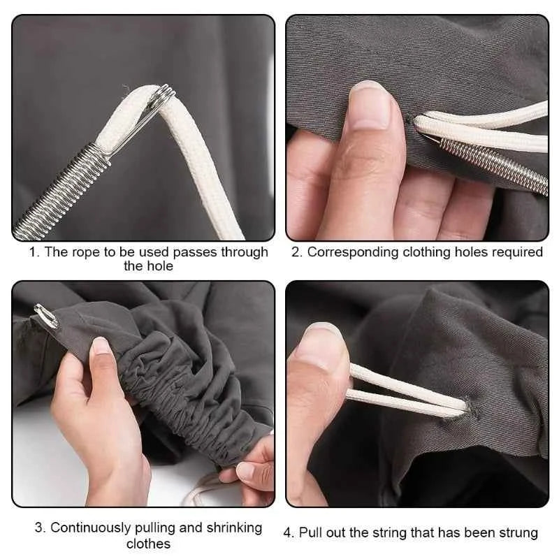 1/30Pcs Stainless Steel Rope Threading Tool Bendable Spring Drawstring Threader Clip Drawstring Thread DIY Sewing Accessories