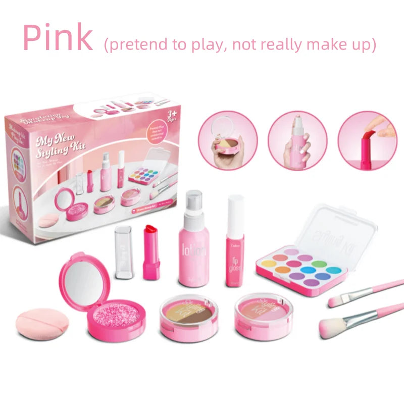 Kids Pretend Makeup Play Set for Ages 3-6 Girls, Children's Cosmetic Simulation Toy Kit, Fashion Styling Beauty Set For Girls
