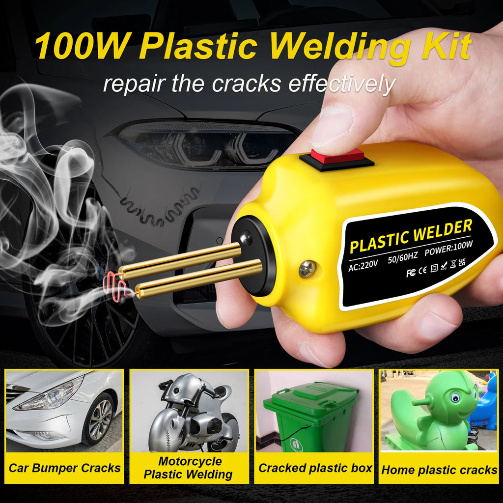 Mini 100W Plastic Welding Machine Plastic Welder Gun 200pcs Hot Stapler Bumpers Heat Gun Plastic Welder Soldering Repair Tools