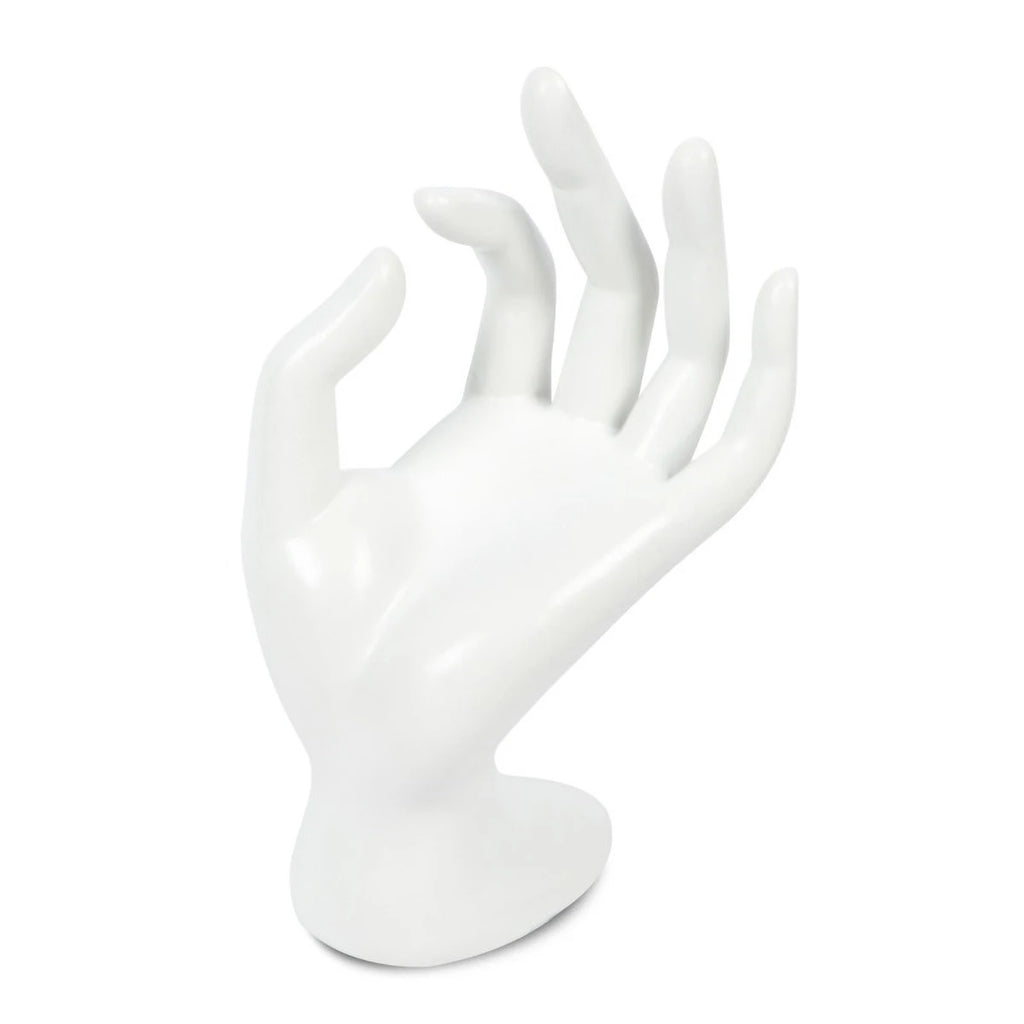 Artistic Hand-Shaped Ring Display Stand - Multi-Functional Plastic Jewelry Organizer for Rings, Bracelets & Necklaces