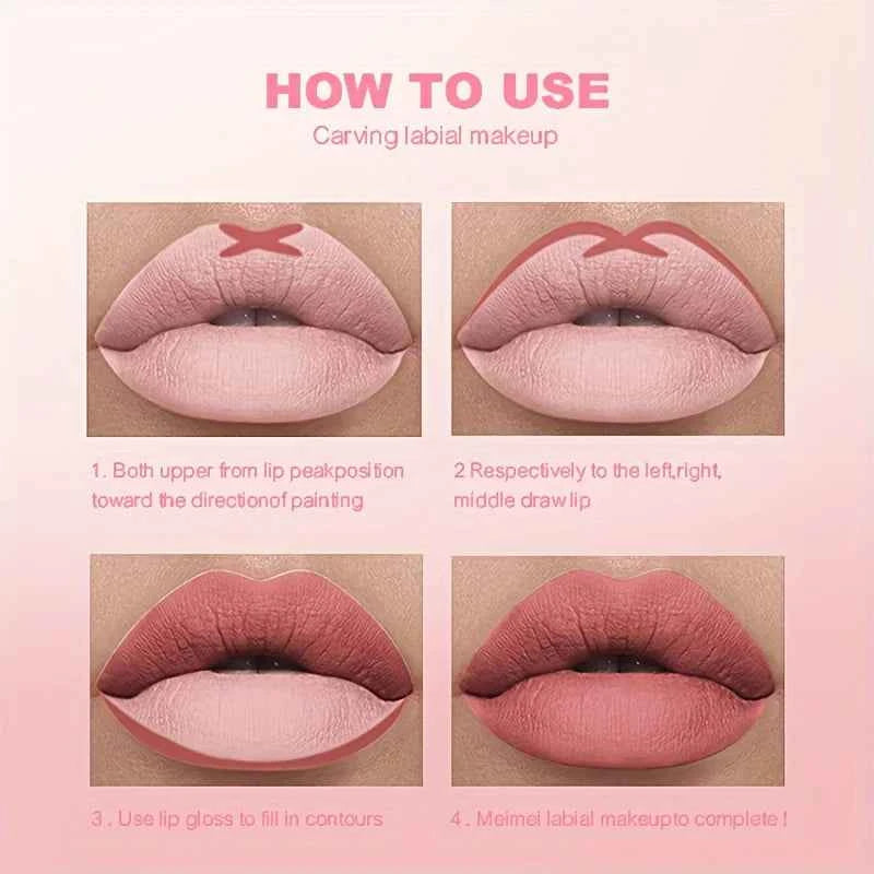 12 Colors/box Matte Lip Liner Pencil Set Waterproof Long Lasting Nude Red Lip Contour Pencil Sexy Rose Pink Lipstick Tint Makeup
