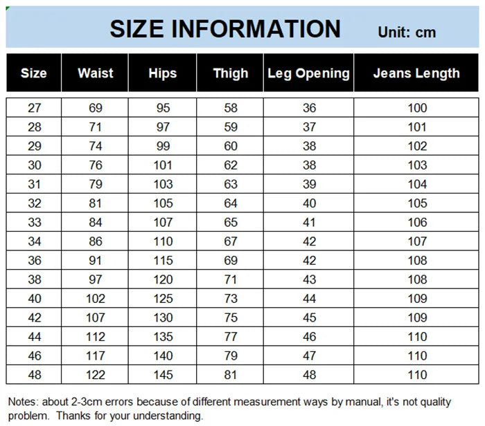 2026 Men Jeans 100% Cotton Thick Straight Plus Big Size 42 44 46 48 140KG Loose Classic Black Denim Trousers Casual Pants