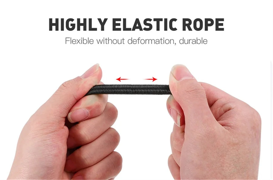 150CM-210CM Heavy Duty Bungee Cord Elastic Tie Strap String Carabiner Hooks Cycling Luggage Packing Ropes Camping  Accessories