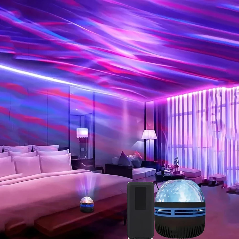 1pc Aurora Borealis Starry Sky Projector,Bedroom Night Light,USB-Powered,Multi-Color,Remote Control,For Gift,Home Decoration