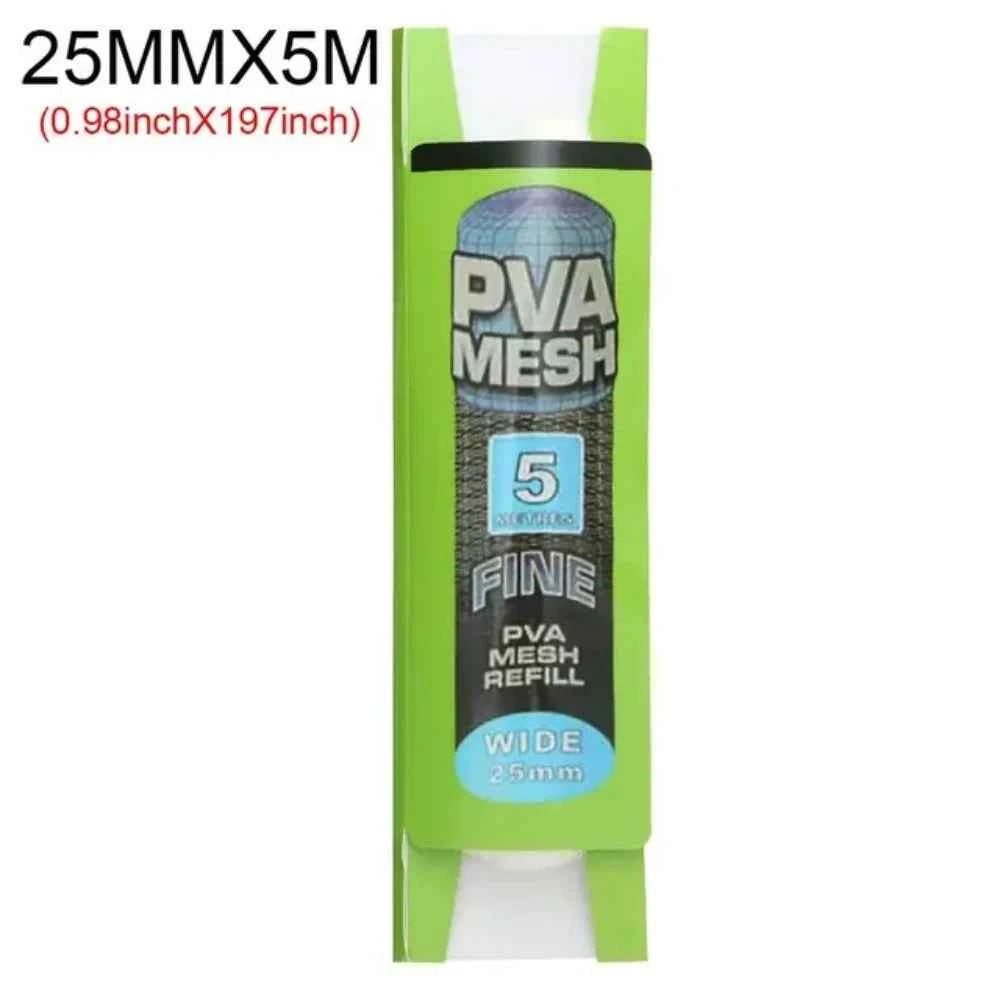 Soluble PVA Mesh Bag 5M Refill Carp Feeder Fishing Lures Refill Rig Hook Bait Wrap Bags 25mm 37mm Fishing Accessories