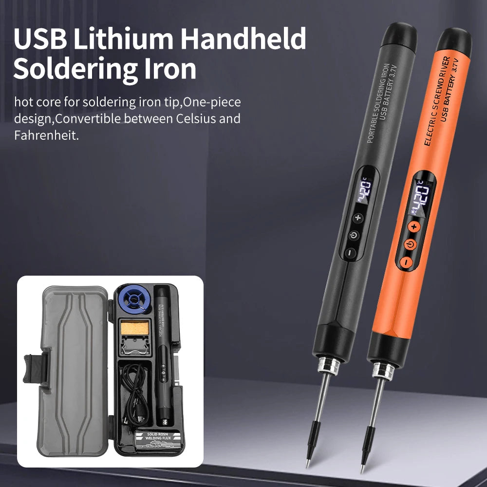 USB Soldering Iron Set Wireless Charging Electric Soldering Iron Type-C Interface Adjustable Temperature Welding Repair Tools