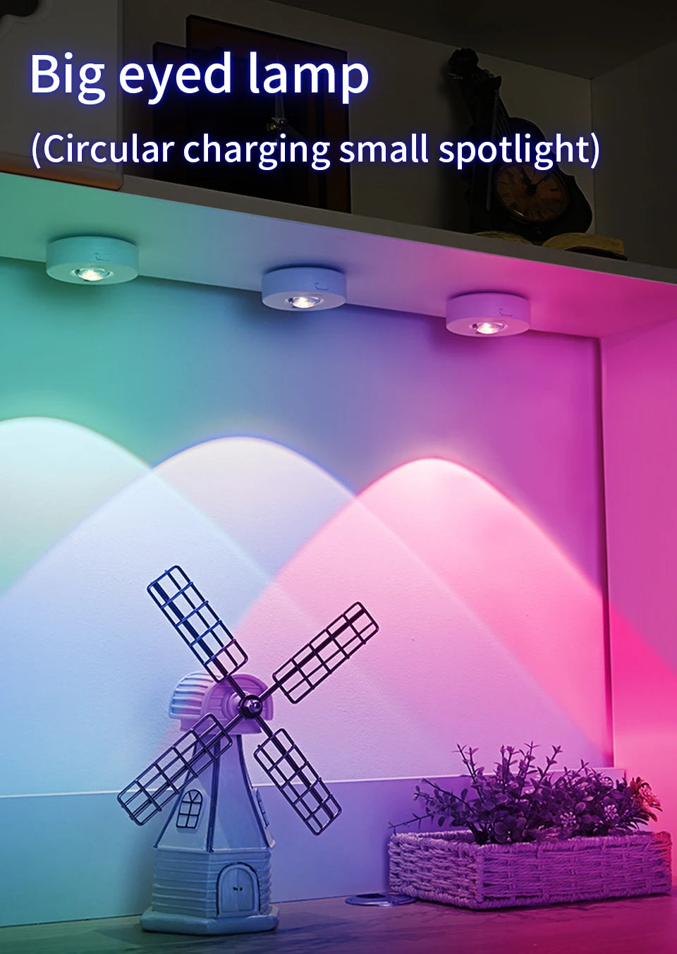 RGB White Led Night Light with IR Remote Control Rechargeable Lamp Wireless Under Cabinet Lights Spotlight for Display Closet