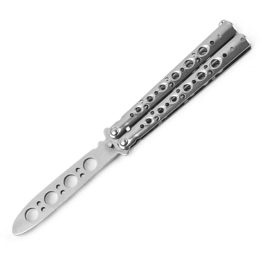 Foldable Butterfly Knife Trainer Portable Cosplay Accessories Training Tool Stainless Steel Practice Knifes for Outdoor Games