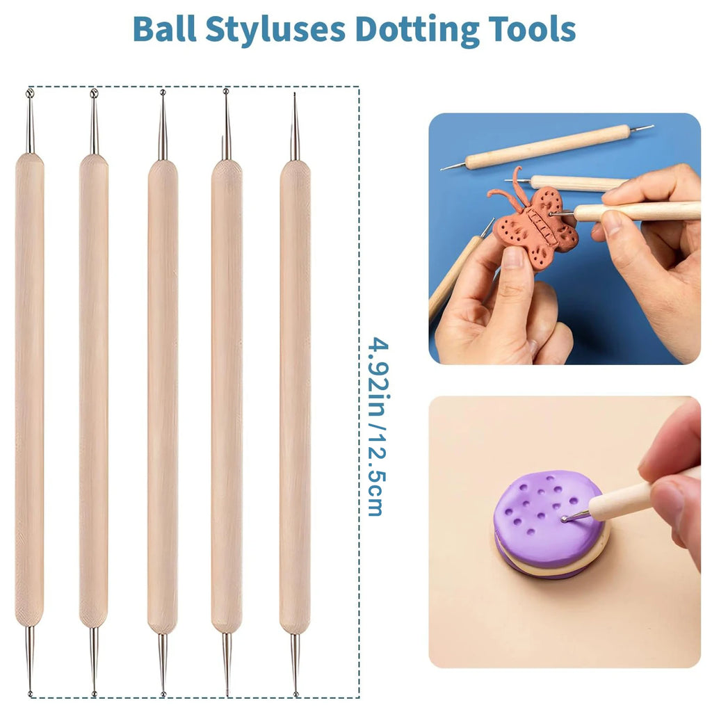 25PCS Clay Tools Kit for Sculpting and Pottery Includes Polymer Clay Tools Sculpting Tools Clay Carving Tools Pottery Tool Kit