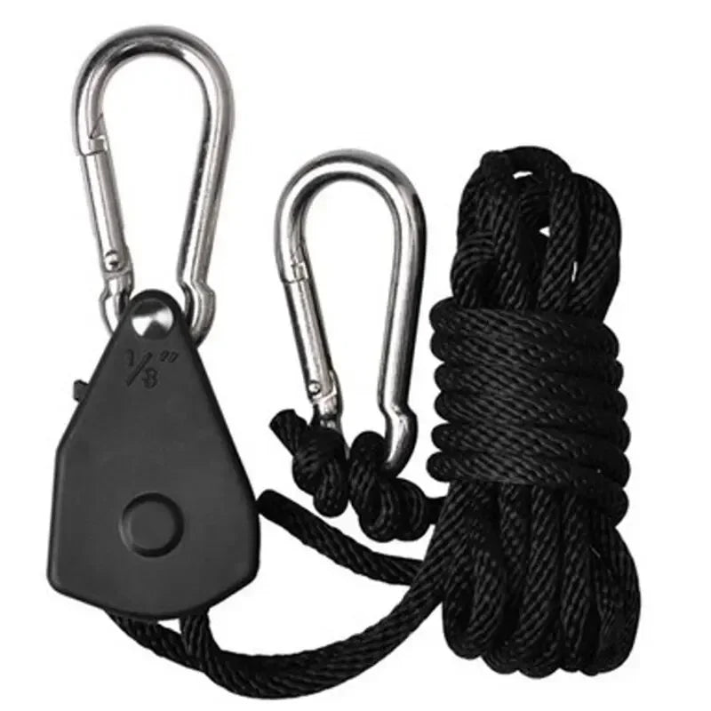 5m Adjustable 8 1 Inch Hanging Rope for Outdoor Camping Plant Growing Light Rope Ratchet Hanger Pulley Lifting Pulley Hook
