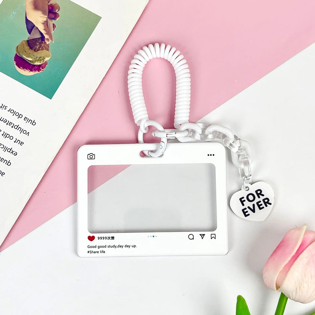 Cute dialog box transparent card cover student cartoon slider card pack game card ID card set pendant anti-lost
