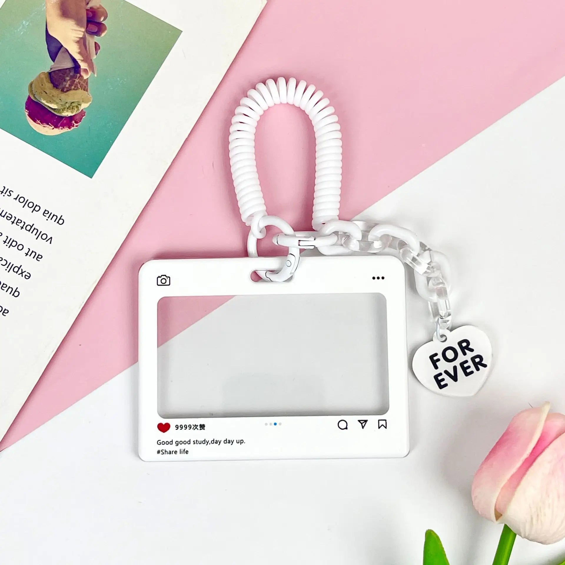 Cute dialog box transparent card cover student cartoon slider card pack game card ID card set pendant anti-lost
