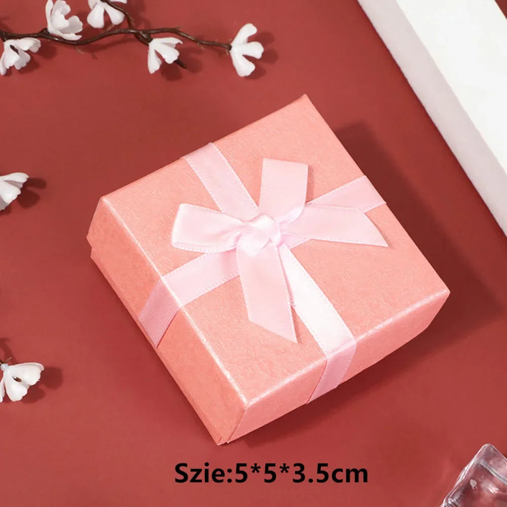 Square Jewelry Packaging Case Flower Print Bracelet Display Box 9*9*3cm Necklace Cardboard Gift Box Jewelry Organizer Cases