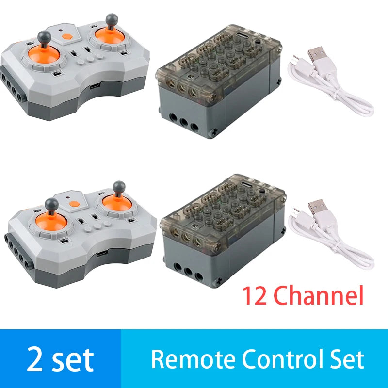 12 Channel Remote Control Lithium Battery Box Set Compatible Building Block APP Programming Control for DIY RC Car Robot Project
