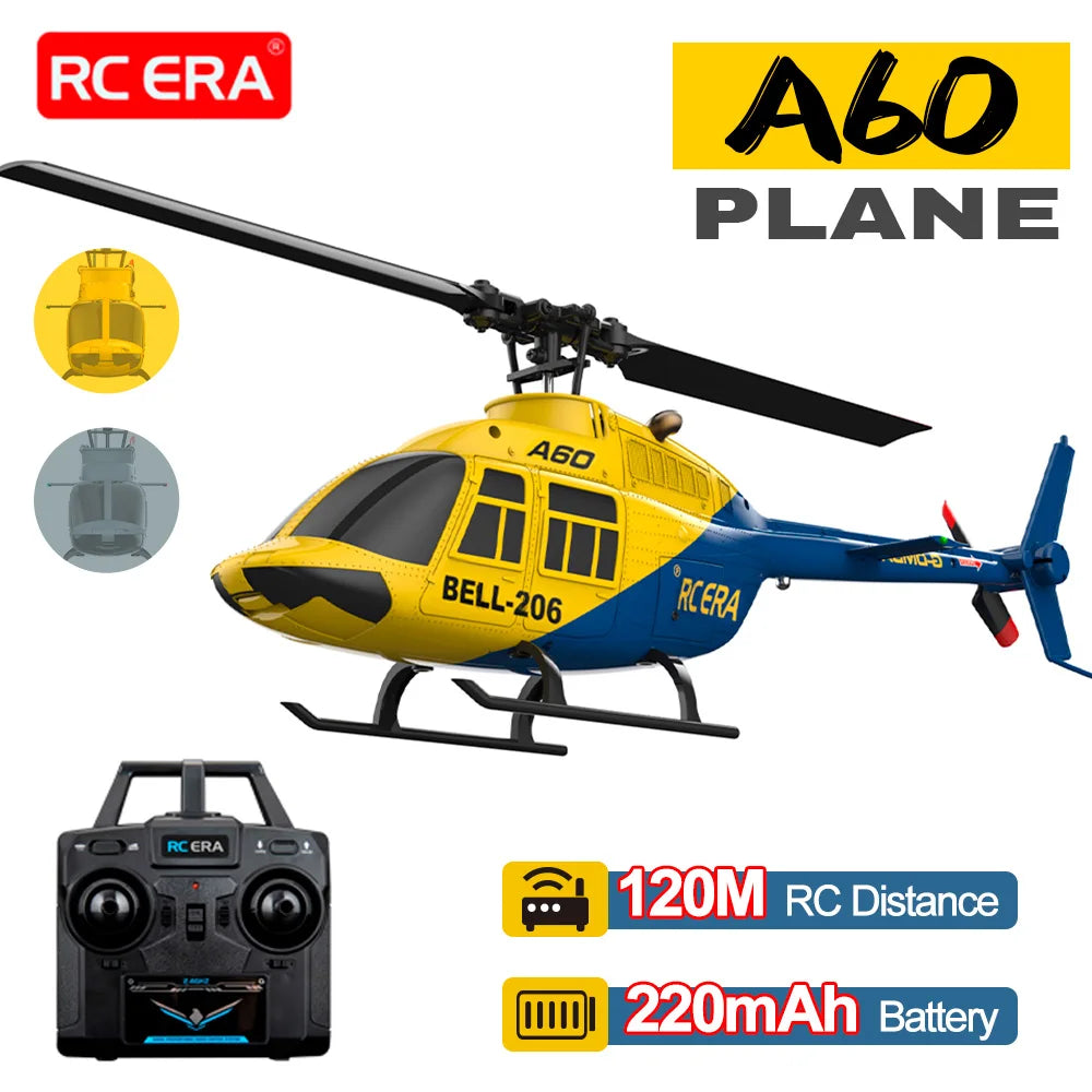 RC ERA A60 4CH Helicopter 1/42 Scale BELL-206 Optical Flow Positioning 10min Fly Time 2.4G 120M 6-Axis Gyroscope Brushless Plane