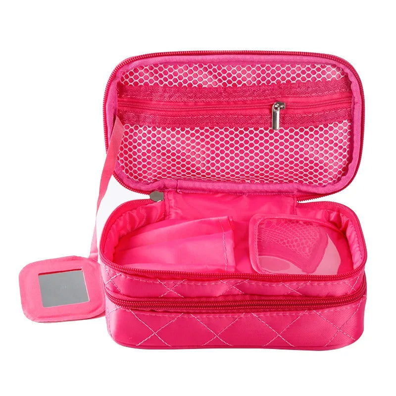 Women's cosmetic bag Double layer Waterproof makeup bag travel essentials organizer large capacity Multifunction toiletry bag